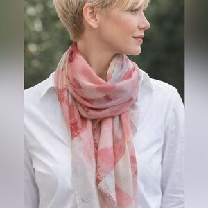 Coral Shaded  Abstract Brush Stroke Print Women's Scarf